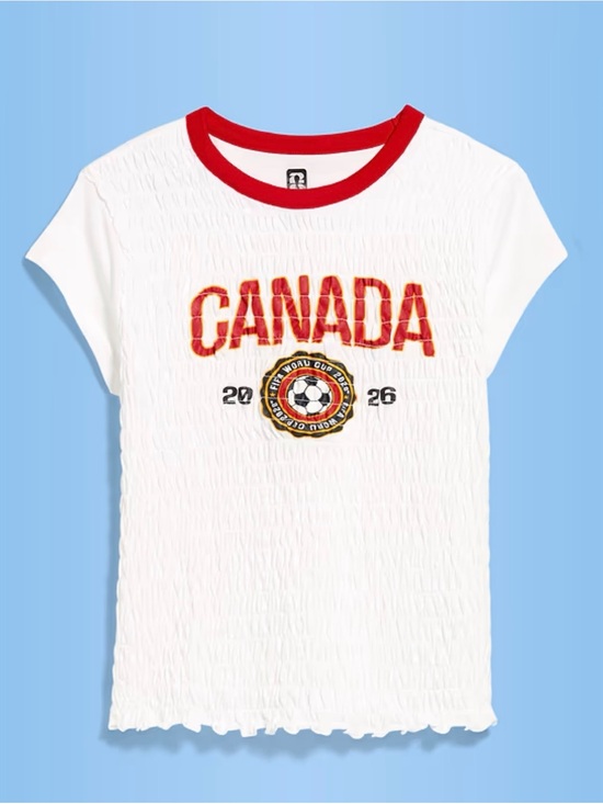 Old Navy Tops - World Cup 26 Canada Smocked Graphic T-shirt